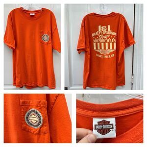 Harley Davidson Motorcycles orange short sleeve shirt men's‎ xl Sioux Falls, SD